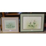 Eric Roberts, a collection of seven botanical watercolours, including 'Hawthorn', 'Pink Campion',
