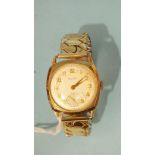 A gentleman's 1960 Avia 9ct gold manual-wind wrist watch, hallmarked Edinburgh 1960, on gold-