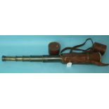 A five-draw bronzed 3'' brass military pattern telescope, the first draw numbered 30, 40, 50, 60,