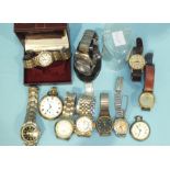 A collection of watches, including Seiko Kinetic (x2), Jenco, Sekonda, Rotary, etc.