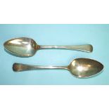 A pair of George III Old English tablespoons, London 1789, maker IA, ___4oz, (2).