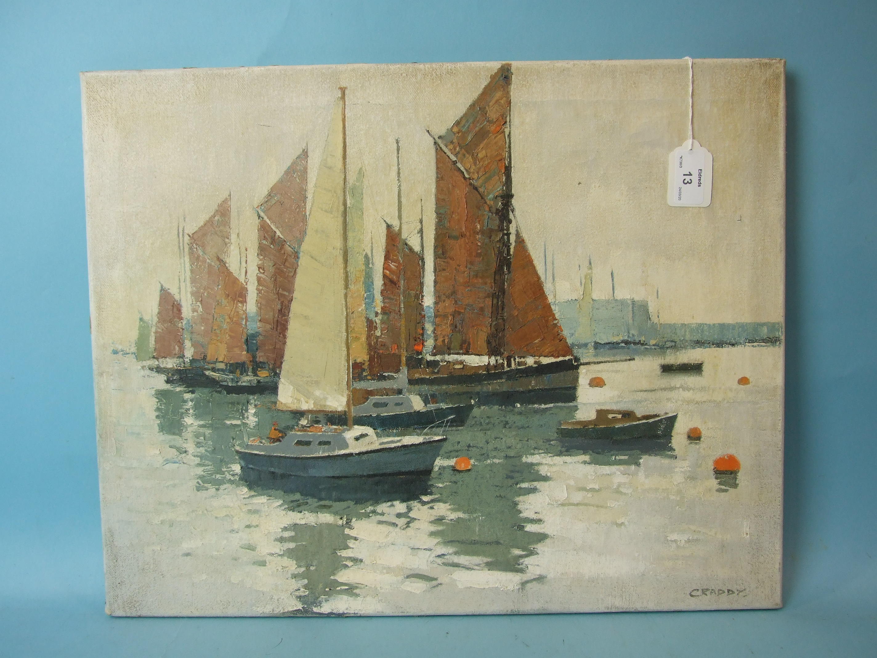 Eric Haysom Craddy (British, 1913-2007) SAILING BOATS Signed oil on canvas, 40.5 x 51.5cm,