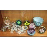 A Swarovski glass and gilt metal model of a pineapple, and other small Swarovski items, five