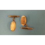 A pair of 9ct gold oval cufflinks, 3.9g.