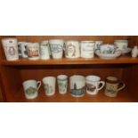 A collection of 19th century and later commemorative mugs and other commemorative items.