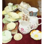 A collection of Carlton Ware "Hazelnut", "Cabbage Leaf" and other dishes and ceramics.