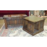 A modern oak coffer, 98cm long and a low book table, 60cm square, (2).