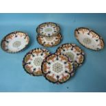 A group of Copeland Spode dessert dishes and plates in Imari colours, pattern no. 8872, (7).