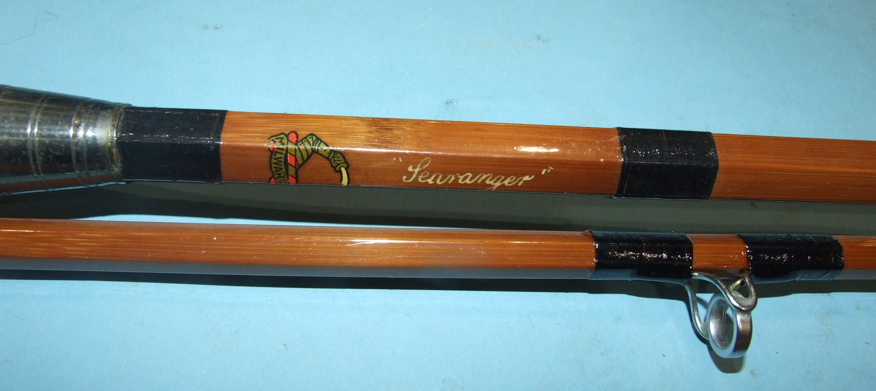 A Milwards Searanger split cane spinning rod and other salt water rods. - Image 4 of 4