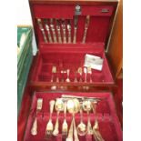 An Arthur Price plated kings pattern cutlery service in canteen, (six settings) and other plated