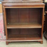 A reproduction mahogany floor standing open bookcase, 92 x 105cm.