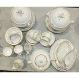 A Royal Worcester Contessa dinner service with gilt lined decoration, approximately 70 pieces.