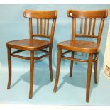 Four bentwood dining chairs, each bearing a label, Polish Bentwood Furniture Industry, Krakow, (4).