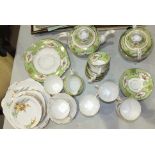 A Standard China Chromer shape tea set, approximately 15 pieces, a collection of Victorian green and