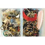 A large quantity of costume jewellery.