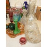 Various cut glass and other glass ware.