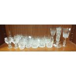 A Galway Crystal candle holder, other Galway Crystal glasses and miscellaneous cut glass.