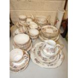 Approximately 60 pieces of Royal Worcester 'Engadine' pattern tea and dinnerware, 37 pieces of