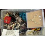 A large quantity of modern costume jewellery.