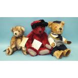 Three Deans Rag Book Co. limited edition teddy bears: Bronwen 195/500, Jimmy Bean, 327/500 and one