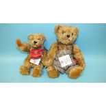 Two Hermann limited edition teddy bears, "Franz" 140/1000, 28cm and "Fritz", 162/1000, 23cm, no