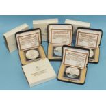 Four Bahamas Anniversary Prince Charles 1978 $10 proof silver coins, cased. (4).