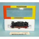 Fleischmann HO gauge, 4094 DR 0-10-0, tank locomotive, boxed with instructions.