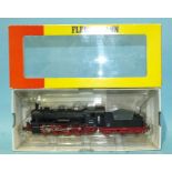 Fleischmann HO gauge, 4155 DR 0-8-0 locomotive and tender no.55 4455, boxed with instructions.