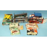 Britains, Farm Implements: 9563 Bamford's Hay Baler, 9629 Rear Dump, 9535 Muledozer, 9530 Three