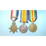 A WWI group of three medals awarded to T-16819 Sjt C J Wellings ASC: Mons Star and clasp, British