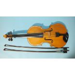 A viola, the two-piece back 42cm (16½''), 68cm (26¾'') overall, bearing label for Thomas Restell,