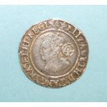 A Queen Elizabeth I 1565 hammered silver sixpence.