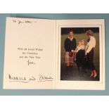 HRH Charles, Prince of Wales and HRH Diana, Princess of Wales, Christmas card 1985, inscribed To you