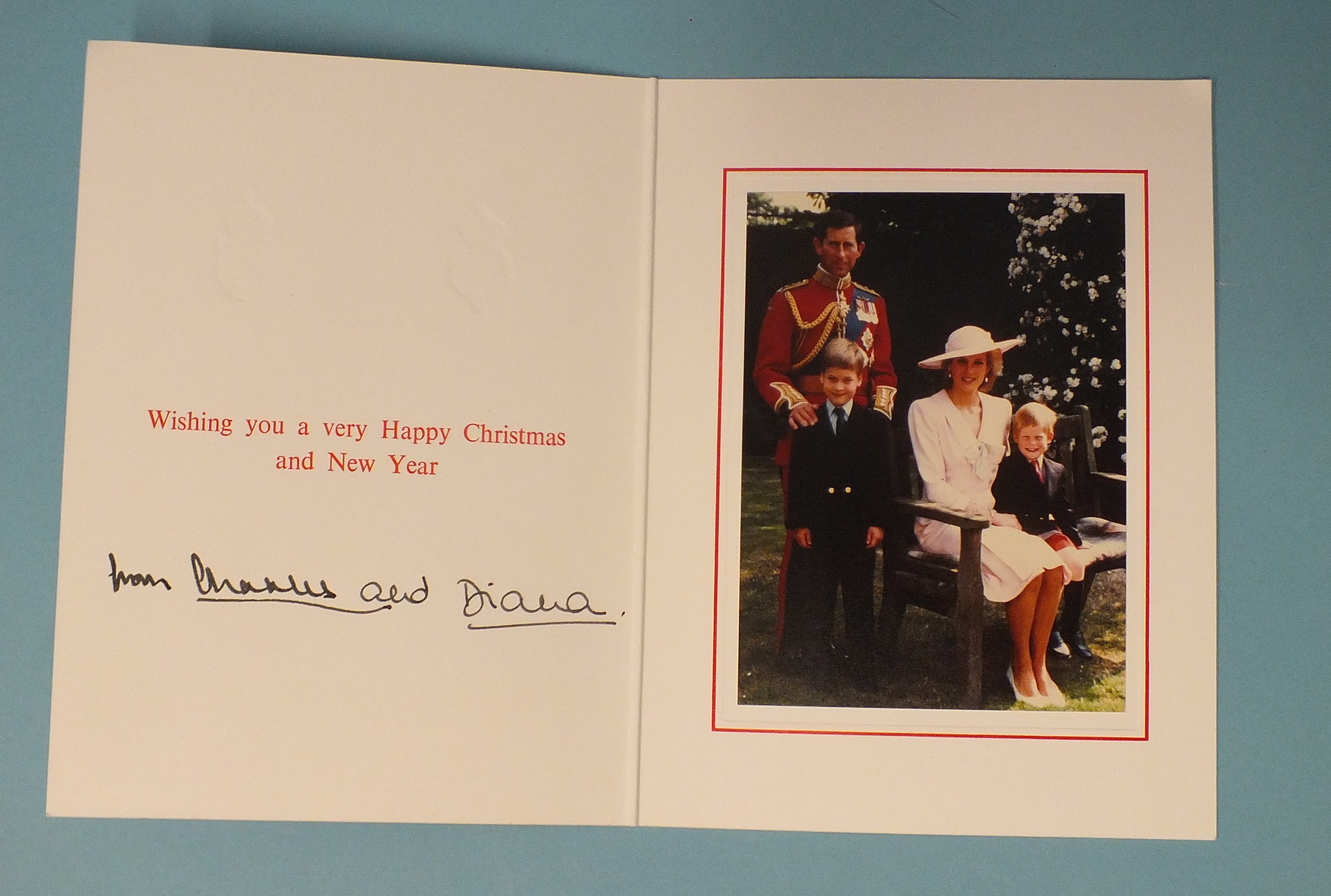 HRH Charles, Prince of Wales and HRH Diana, Princess of Wales, Christmas card 1989, autopen