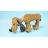 A Dean's Rag Book Pluto, brown velveteen, with felt nose, ears and tail, 11.5cm high, (no collar).