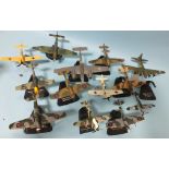 Thirteen diecast WWII aeroplanes by Corgi and others, with stands, no boxes.