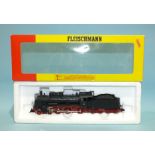 Fleischmann HO gauge, 4160 DR 4-6-0 locomotive and tender, no.38 2609, boxed.