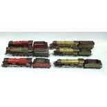 Hornby OO Gauge, five unboxed locomotives and tenders and one other by Mainline, (6).