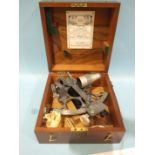 A Kelvin Hughes anodised yacht sextant number 72781, in fitted box.