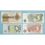 A second Fisher issue Britannia issue £1 note WI/65 No. 430647, centre fold, some staining, a