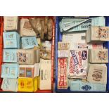 A collection of Redfords cigarette and tobacco labels including brand names: Redfords Red Shag, Navy