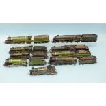 Hornby OO Gauge, a group of unboxed locomotives, some modified, (9).