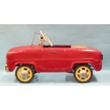 Triang, Ford Zephyr, pedal car with miniature AA badge, wire-work windscreen and solid rimmed