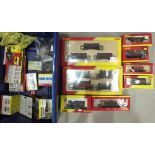 Hornby OO Gauge, R2676 BR Class 06 Shunter, boxed, a quantity of boxed wagons, trackside accessories