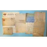 A collection of approximately ninety WW1 letters and cards from the front thanking Messrs