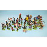 A collection of Britains modern lead figures including eight Royal Marines bandsmen, other