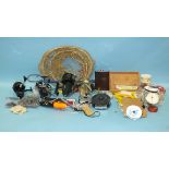 A J W Young & Sons Ltd 4½" fly reel, a 3½" trout reel, four spinning reels and miscellaneous fishing