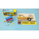 Corgi Toys, 109 Pennyburn Workmen's Trailer, with broom and spade, (no pickaxe) boxed, and a 1968
