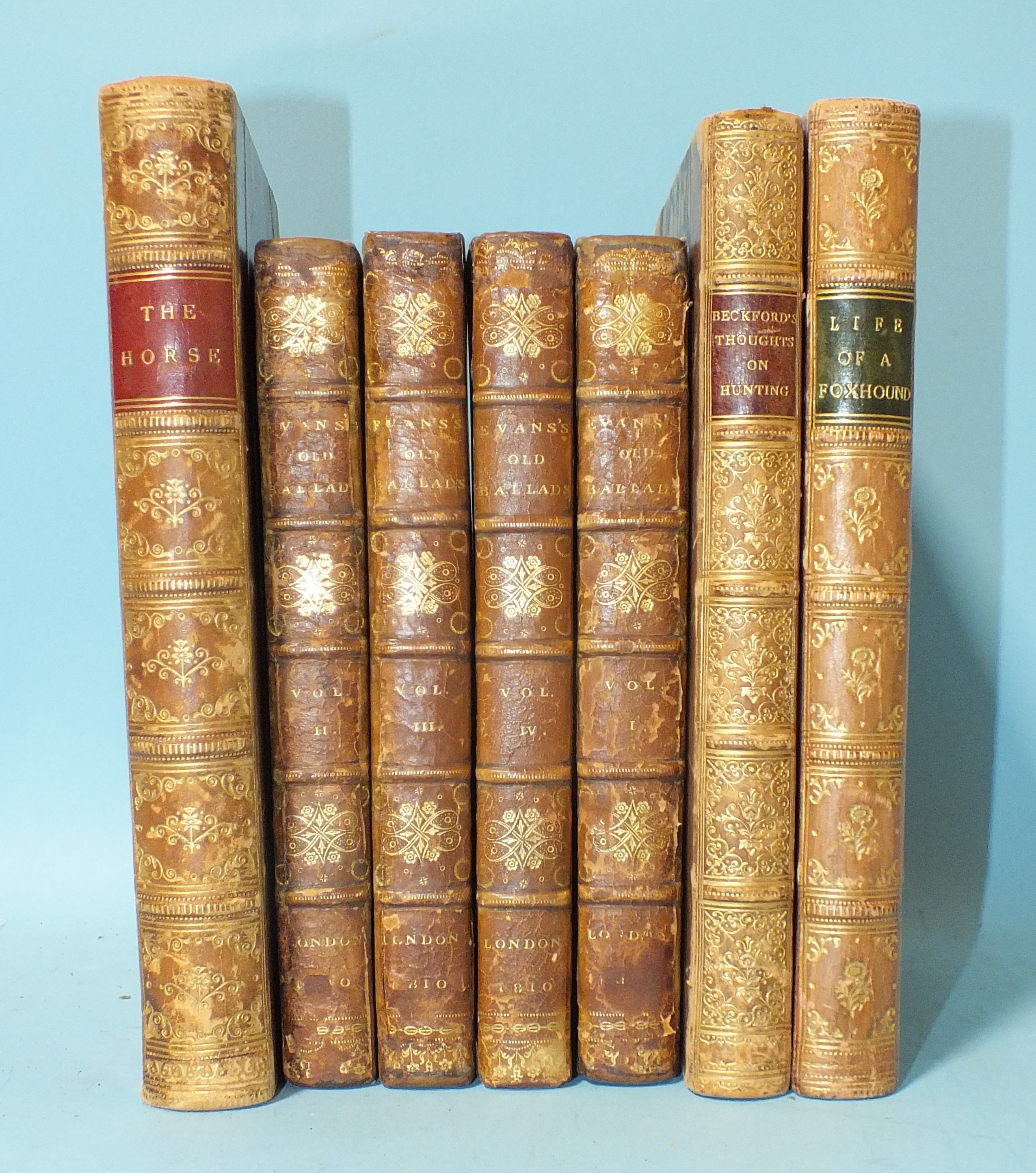 Evans (Thomas), Old Ballads, 4 vols, frontis cf gt, 8vo, 1810; Beckford (Peter), Thoughts on