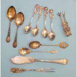 A small quantity of English and foreign silver cutlery, ___4.4oz.